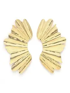KARATCART Gold Plated Wing Shaped Drop Earrings