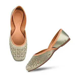 JM LOOKS Ethnic Women's Soft with Double Padded Cushion Embroidered Ethnic Jutti