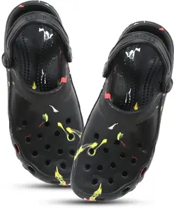TOMSY CHOICE CROCKS 07 MARBAL Men's Soft Slippers Flip Flops Clogs Crocks in exciting Color for Daily Use, Size 6 (Black)