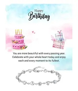 Bling Queen Personalized Jewellery Gift|A Year More Beautiful, Wishing You a Joyous Birthday Jewellery Surprise with Birthday Greeting|Gift for Loved Ones|Treasure for Dear Ones|Birthday Keepsake