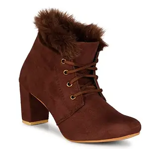 Saheb Casual Heel Boots for Girls and Women (Brown 6UK 520)