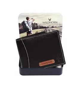 WildHorn Men Customizable Leather Wallet For Gifting | Engrave With Your Name,Company Name Or Initials (Black6)