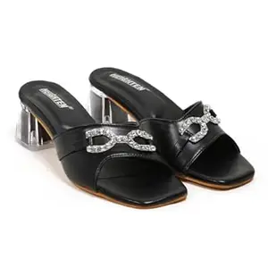 HEIGHTEN Women’s Synthetic Leather Heels | Stylish Artificial Leather High Heel Sandals for Party & Office Wear