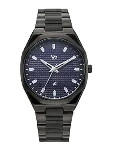 Fastrack Vyb Nimbus with Quartz Analog Purple Dial Black Zinc Alloy Strap Watch for Men - FV30043NM01W