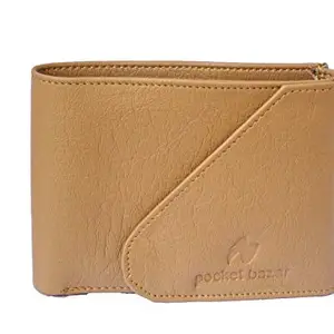 pocket bazar Men Casual Beige Artificial Leather Wallet (6 Card Slots)