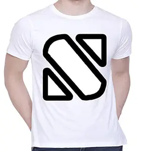 CreativiT Graphic Printed T-Shirt for Unisex Skiller Black Logo Full On Tshirt | Casual Half Sleeve Round Neck T-Shirt | 100% Cotton | D00301-1_White_Large