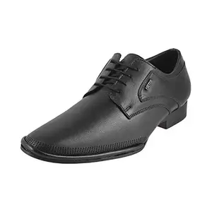 Metro Men's Black Leather Formal Shoes-5 UK (39 EU) (19-5017)