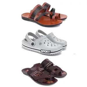 DRACKFOOT Men's Sandals | Lightweight Wear| Stylish & Easy to Wear For Men's GRT-SAN-(3-COMBO)-3151-3016-3127-9