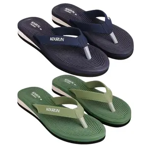 KIXRUN Flip Flops for Women | Comfortable and Light Weight Slippers (Combo Pack Of 2)
