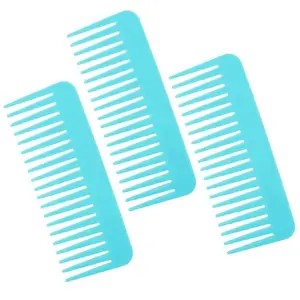 ZAUKY 3Pcs Wide Tooth Comb for Curly Hair Wet Dry Hair, No Handle Detangler Styling Shampoo Comb for Women Men