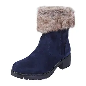 Metro Women Blue/Navy Synthetic Boots (31-9478-17-36) (Size 3 UK/India (36EU))