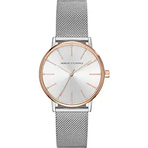 Armani Exchange Stainless Steel Lola Analog Silver Dial Women Watch-Ax5537, Silver Band