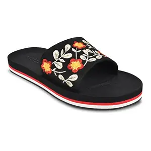 Maxsole Florel Black | Soft comfortable and stylish | Anti Skid | Lightweight | Flexible | Outdoor & Indoor | Slipper for Women (7)