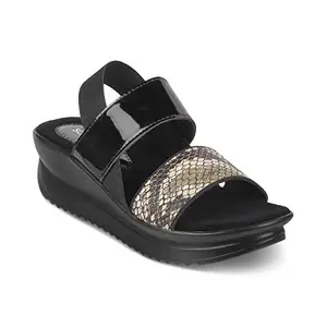 SOLE HEAD Black Wedges Women Sandals