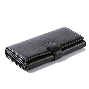 Prince Leathers Sleek & Stylish Synthetic Leather (Black Womens Wallet Pack of, 1)