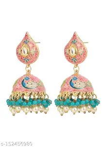 Wild Cat Earrings For Women Jewellery Earrings (Pack of 1) (Pink Peacock)