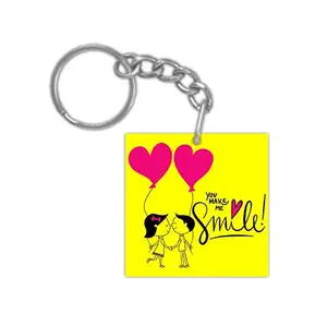 TheYaYaCafe Yaya Cafe Valentine Gifts for Boyfriend Husband, You Make Me Smile Keychain Keyring