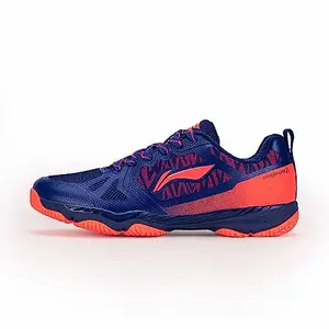 Li-Ning Ranger Lite Z1 Non-Marking Cushion Badminton Shoe (Navy/Orange Red, 12UK)