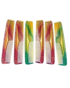 Decorative Hair Combs, Gradient Colour Design, Diamond Pattern, Set of 6, Red and Green simple hair comb for men and women