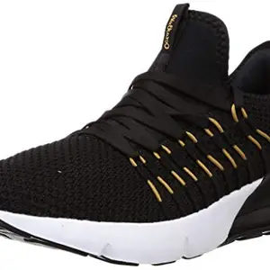 Walkaroo Men's Mesh Black Gold Running Shoes - 10 UK (WS9009)