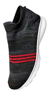 Foot Zone Men's Running Shoes[Grey & Red Line]