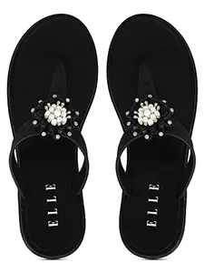 ELLE Women's Black Flip-Flops
