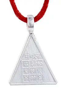PANDIT NM SHRIMALI Men's and Women's Shri Mangal Yantra Pendant Energised Mangal Yantra Locket, Silver Pendant 2.5-3 gm