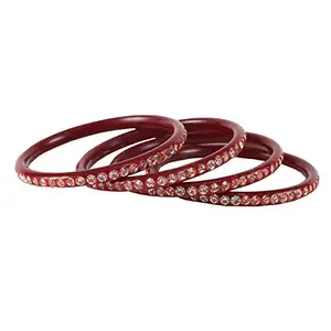 MAYA FASHION Red Stone Acrylic Bangle With Very Extra Large Size Elegant Extra Large Size Bangle | Perfect Fit for Plus Size banglesTrendy and Comfortable Fit for woman and girls | (Sku-ban1592)