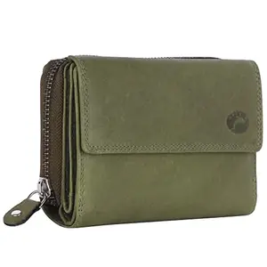 Delfin Genuine Leather | Multi Compartment Ladies Wallet (Green)