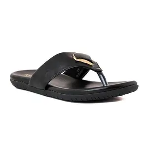Khadim's Black Flat Slip On Sandal for Women (5320756)