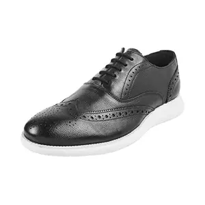 Metro Men Black Brogue Shoes UK/7 EU/41 (71-8725)
