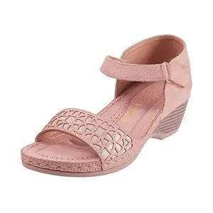 Mochi Women Peach Synthetic Sandals,EU/37 UK/4 (33-3076)
