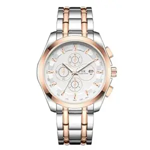 IIK COLLECTION Watch for Man Stainless Steel Chain|Long Battery Life with Long Lasting Polish Water Resistance| Trendy Design| Push Button Lock Durable Watch for Boys