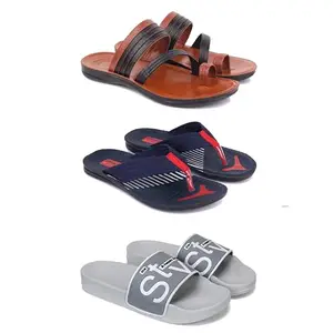 DRACKFOOT Men's Sandals | Lightweight Wear| Stylish & Easy to Wear For Men's GR-SAN-(3-COMBO)-3151-3130-1589-8