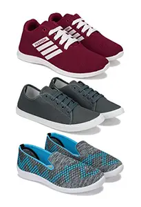 Zenwear Sports (Walking & Gym Shoes) Running, Loafers, Sneakers Shoes for Women Combo(Zen)-1703-1679-1544 Multicolor (Pack of 3)