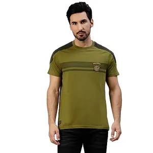 Royal Enfield Men's Regular Fit T-Shirt (TSA230013_Olive