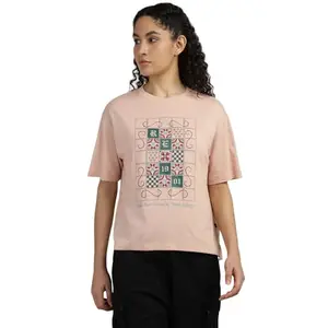 Royal Enfield Moto Love Oversized T Shirt (Size: 2XL)-TSS250046-CAMEO Rose