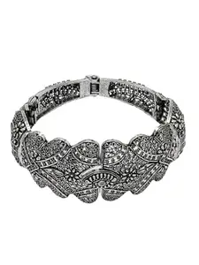 NVR Women's German Silver Contemporary Openable Oxidised Kada Bangle for Woman Girls| Bohimian Chic look| Everyday party look| Must have| wedding Navratri