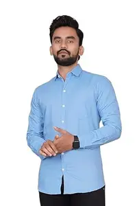 Light Blue Cotton FULLHAND Shirt (in, Numeric, 38)