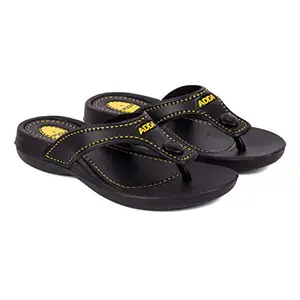 ADDA (LABEL) TOUCH-01 || Durable & Comfortable || 2D EVA Sole|| Antiskid || Lightweight || Fashionable || Super Soft || Outdoor Slipper || Slippers for Women, 6 UK,Black