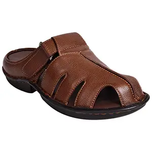 Ajanta Men's Brown Synthetic Leather Sandal - 8 UK