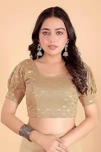 APPERA "WEAR TO SHINE" APPERA Gota Patti Readymade Short Sleeve Ethnic Saree Blouse | Round Neck Designer Blouse for Women