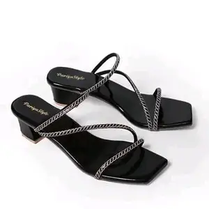 Women’s Fancy Patent Leather Heel Sandals – Fabulous Design|FK_813_BLACK HEEL-37