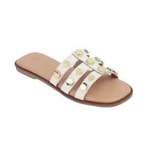 tresmode SLIP Women’s White Vegan Friendly Flats | TPR Sole in Size 7 UK / 40 EU