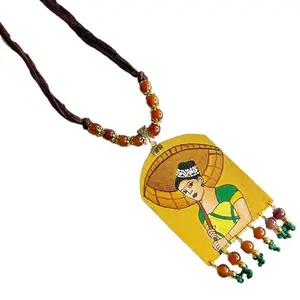KHOJ.CITY Jewellery Naari Golden Classic Multi Color Handmade & Hand Painted Necklaces for Girls & Women (KHJ-AMZ-NP-094)