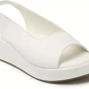 UUNDA Fashion Women's Wedge Heel Sandals Stylish and Comfortable (White, 5)