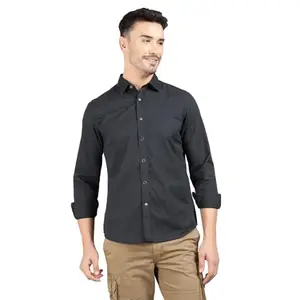 Royal Enfield Solid SNAP Button Shirt Black (3XL) 48 CM | Material: 100% Cotton | Fabric: Twill 145.0 GSM | Type: Button Down Collar | Style : Solid SNAP Buttoned | Gender: Men's