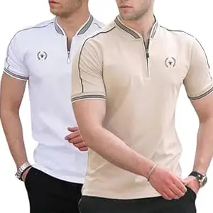 Lymio Men's Solid Cotton Rich Polo T Shirt | Collar Tshirts | Half Sleeves | Plain-Regular Fit (Available in Plus Size and Combo Pack of 2)