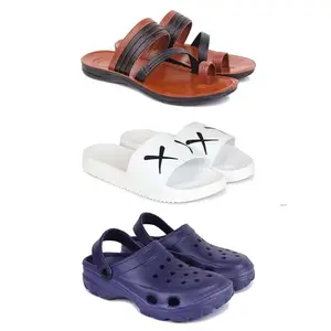 DRACKFOOT Men's Sandals | Lightweight Wear| Stylish & Easy to Wear For Men's GR-SAN-(3-COMBO)-3151-3029-3121-6