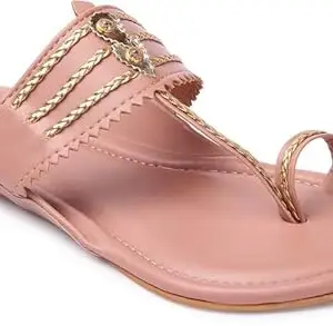 Picktoes PT-A5545 Women's Pink Synthetic Leather Casual Flat Sandal